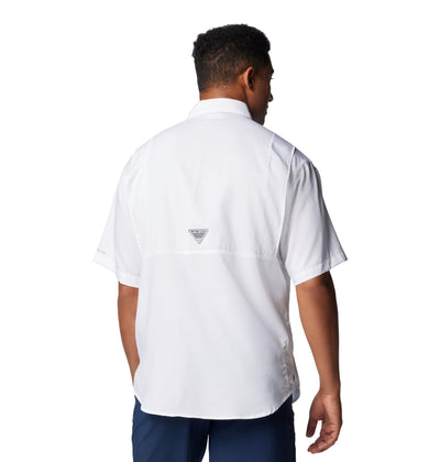 Columbia Mens PFG Tamiami II Short Sleeve Fishing Shirt, White, Medium