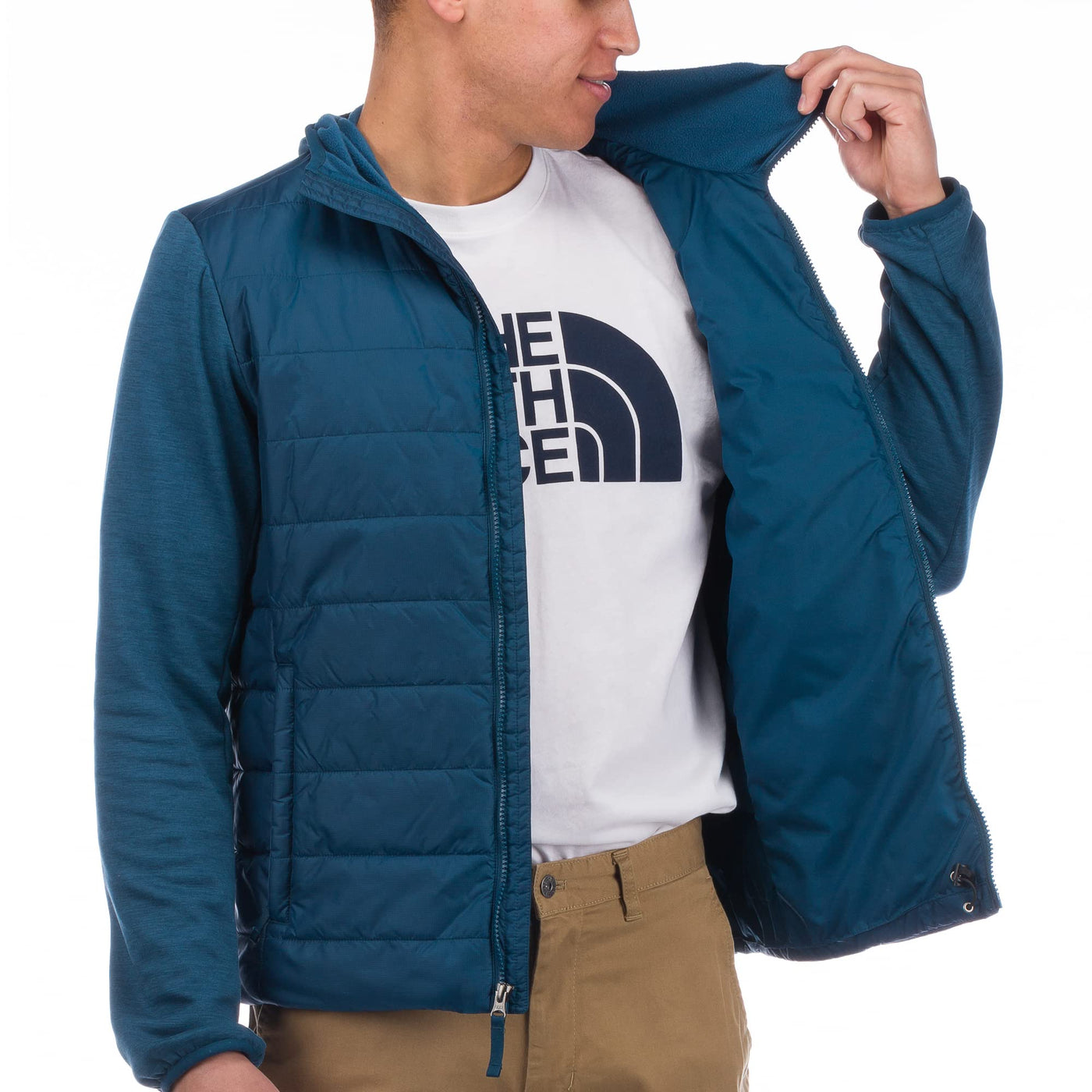 THE NORTH FACE Flare Hybrid Full Zip Mens Fleece Monterey Blue L