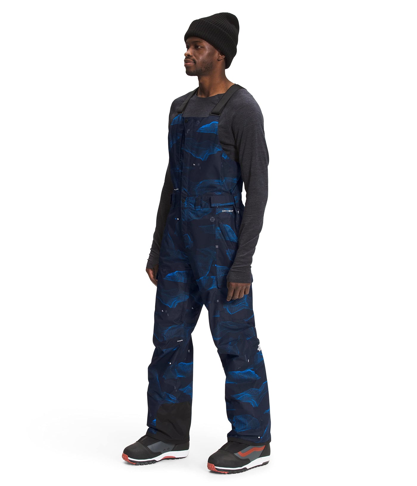 THE NORTH FACE Freedom Bib Pant - Men's Aviator Navy Binary Halfdome Print, S/Long