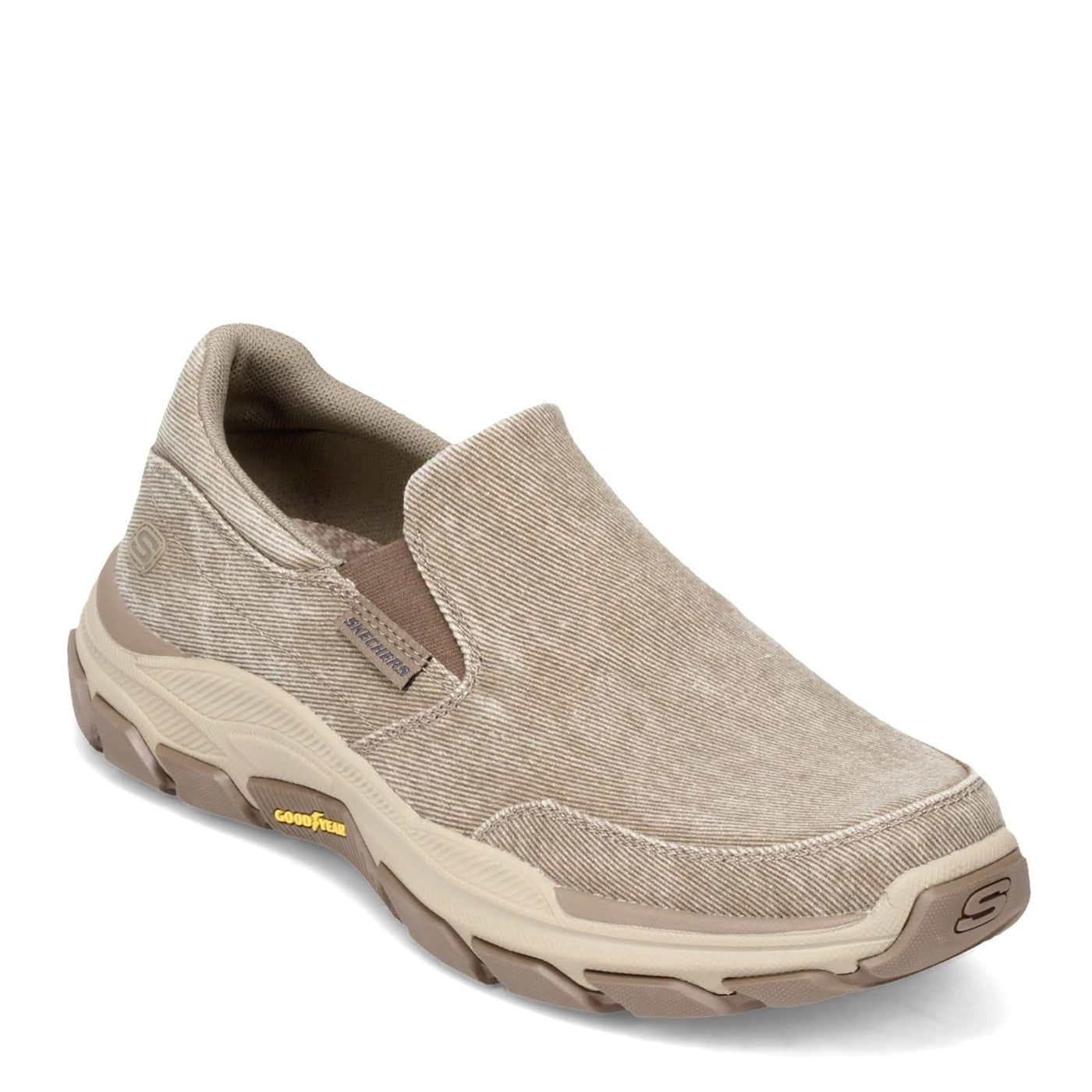 Skechers USA Men's Men's Respected-Fallston Canvas Slip On, Taupe, 8.5