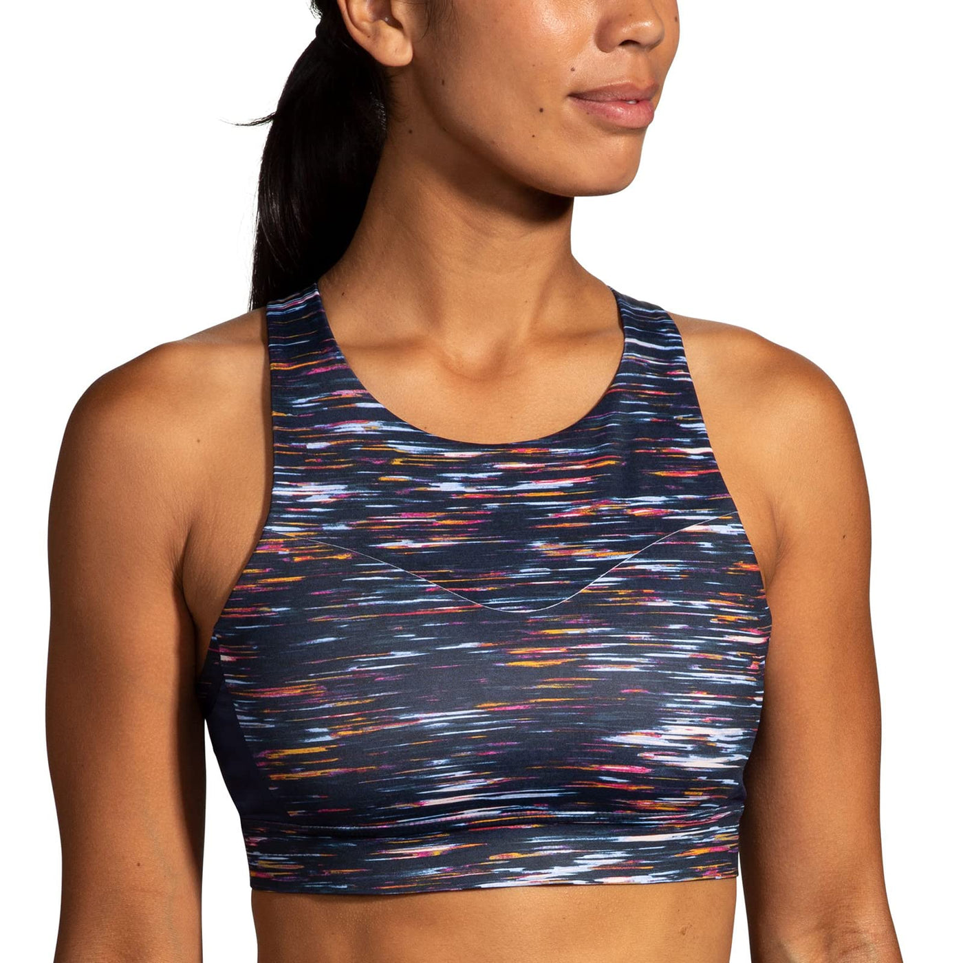 Brooks Women's 3 Pocket Sports Bra for Running, Workouts & Sports - Sundial Velocity Print - 36 A/B