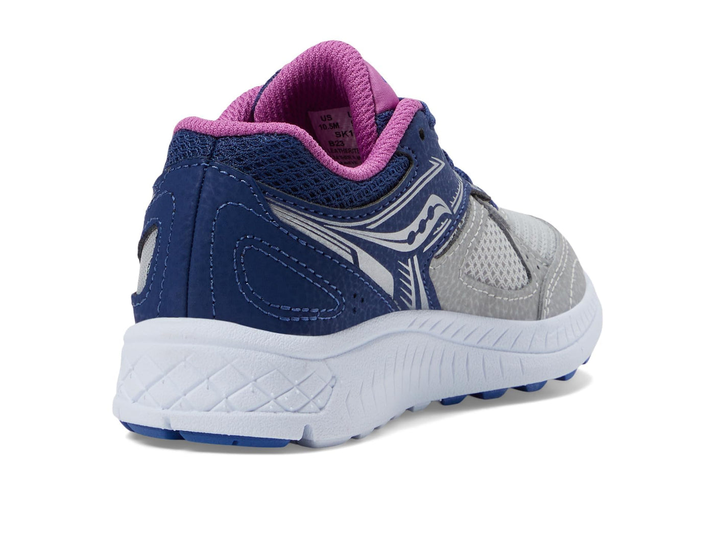 Saucony Girl's Cohesion 14 LTT (Little Kid/Big Kid) Navy/Grey/Grape 1 Little Kid M