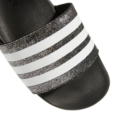 adidas Adilette Comfort Slides Sandal, Core Black/White/Core Black, 4 US Unisex Big Kid