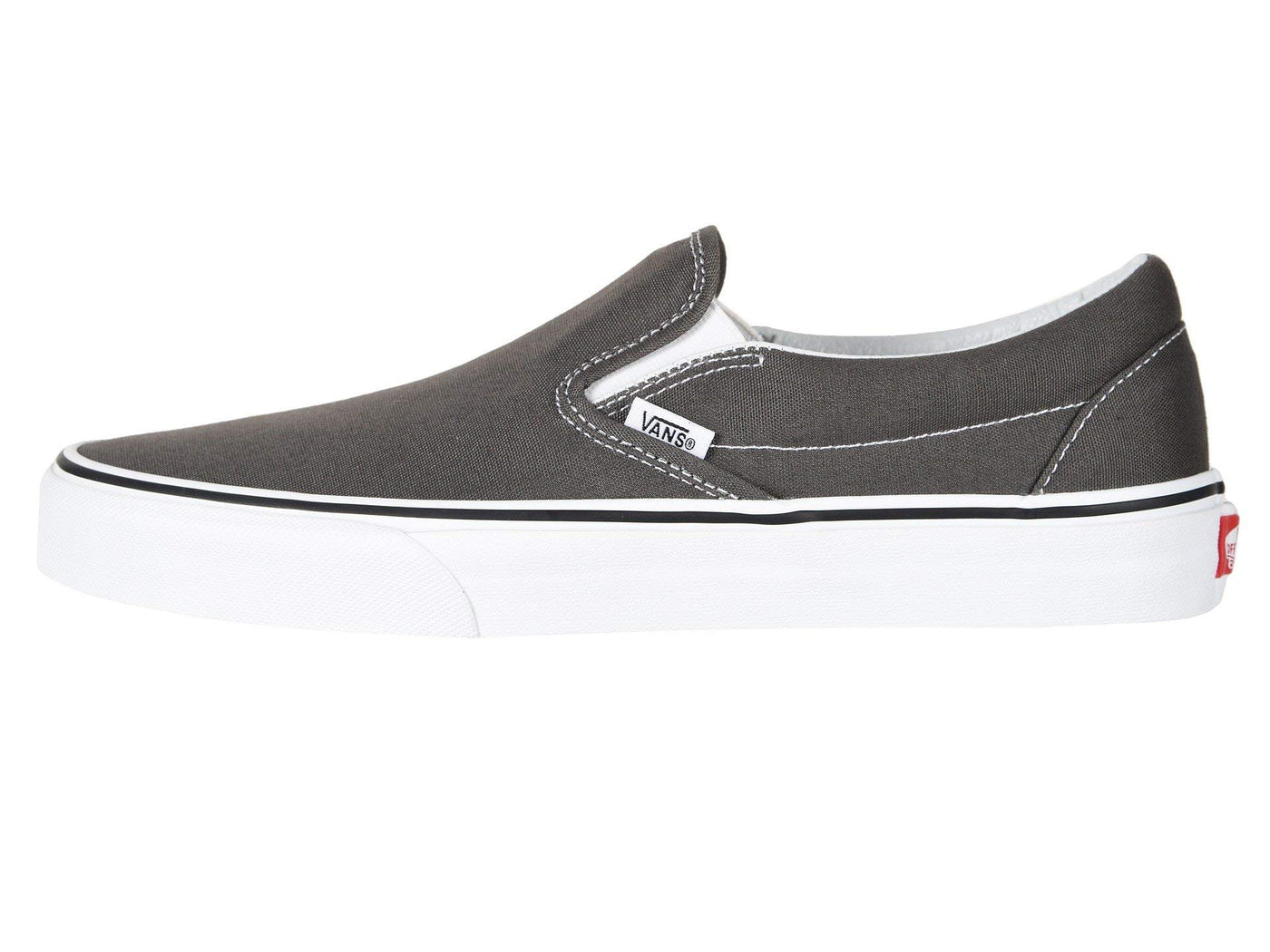 Vans Men's Classic Slip-On Core, Charcoal/White, Size 4.5