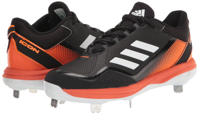 adidas Men's Icon 7 Baseball Shoe 10.5 Black/White/Team Orange