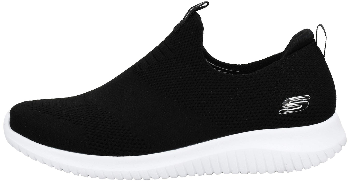 Skechers Women's Ultra Flex First Take Slip On Trainers Black White 9.5 M