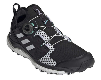 adidas Women's Terrex Agravic BOA Trail Running Shoe, Core Black/FTWR White/Acid Mint - 9