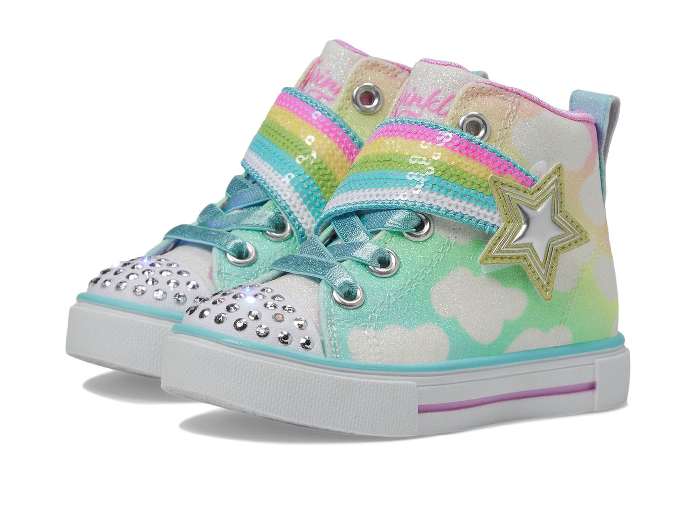 Skechers Kids Girls Twinkle Sparks-Shooting Sta Sneaker, Multi, 13.5 Little Kid