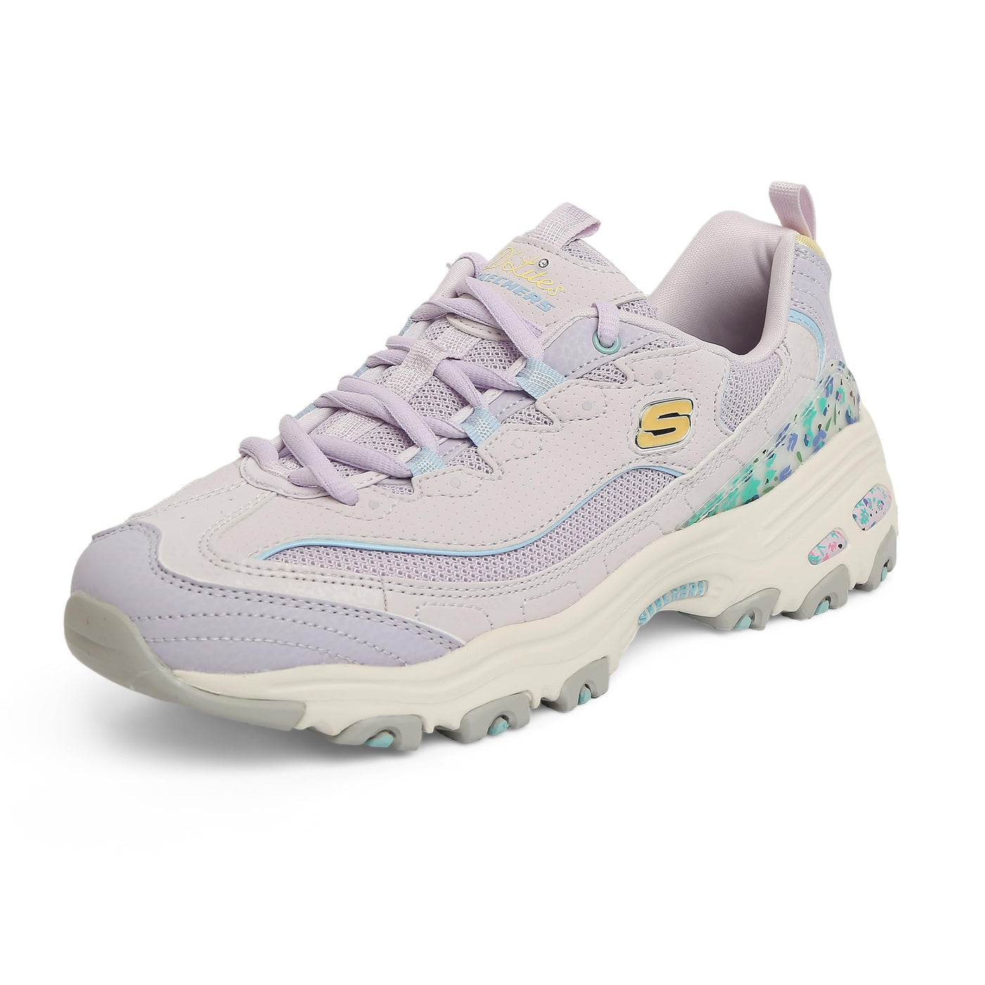 Skechers Women's D'Lites-Sweet Things, Lavender/Multi, 10 US