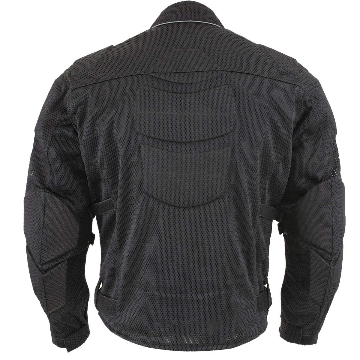 Xelement CF2157 Men's 'Caliber' Black Mesh Motorcycle Jacket with X-Armor Protection - 2X-Large