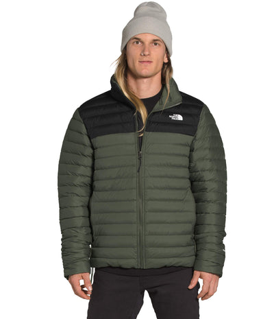 THE NORTH FACE Men's Stretch Down Jacket, New Taupe Green/TNF Black, Large