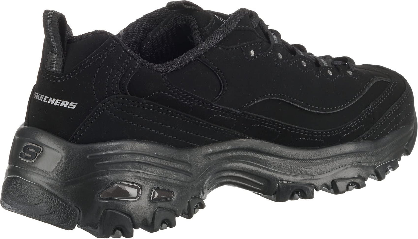 Skechers Women's D'Lites-Play on Fashion Sneaker 6.5 Black