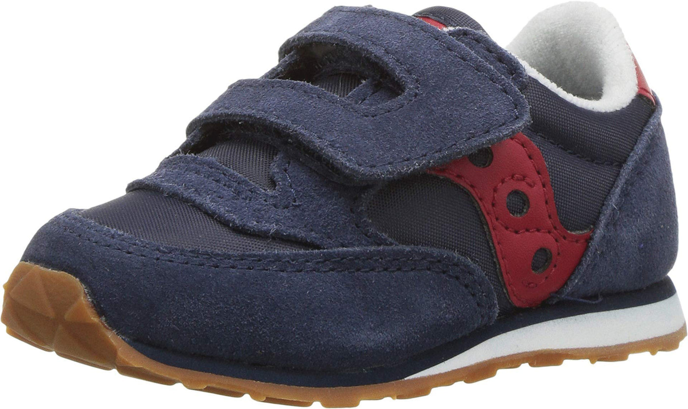 Saucony Unisex-child Baby Jazz Hook & Loop , NAVY/RED, 7.5 W