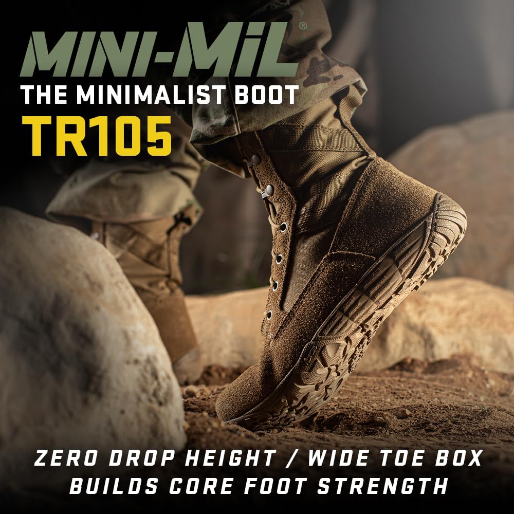 TACTICAL RESEARCH TR Mini-Mil TR105 8 Inch Tactical Boots for Men, Coyote - 13 R