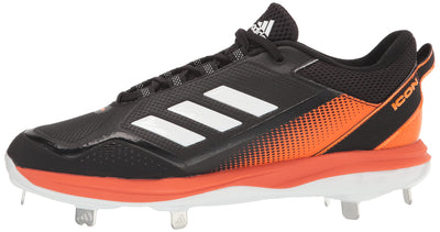 adidas Men's Icon 7 Baseball Shoe 10.5 Black/White/Team Orange