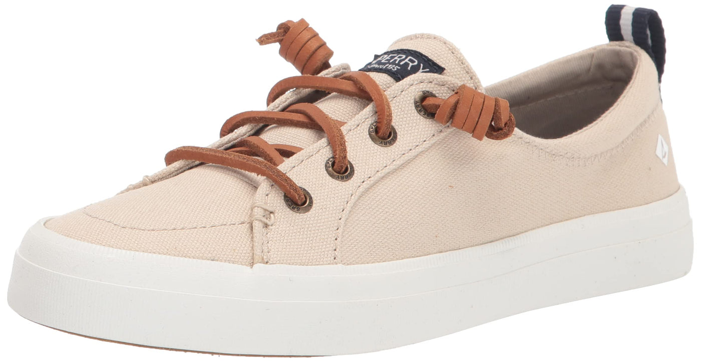 Sperry Women's Crest Vibe Linen Sneaker, Oat,6.5 W US