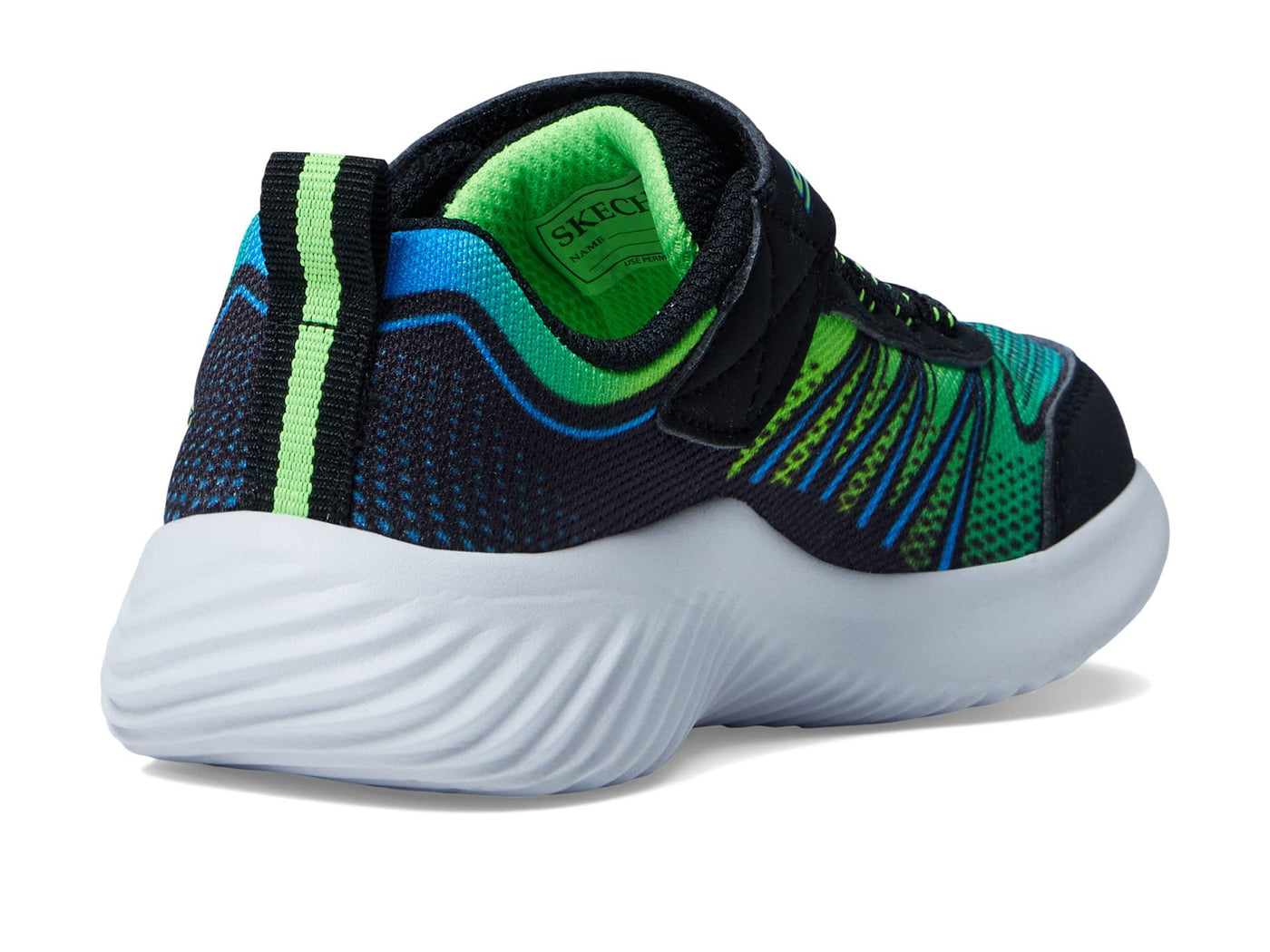 Skechers Bounder-Zatic Sneaker, Black/Blue/Lime, 4.5 US Unisex Little Kid