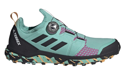 adidas Men's Terrex Agravic BOA Trail Running Shoe, Acid Mint/Core Black/Screaming Pink - 8.5