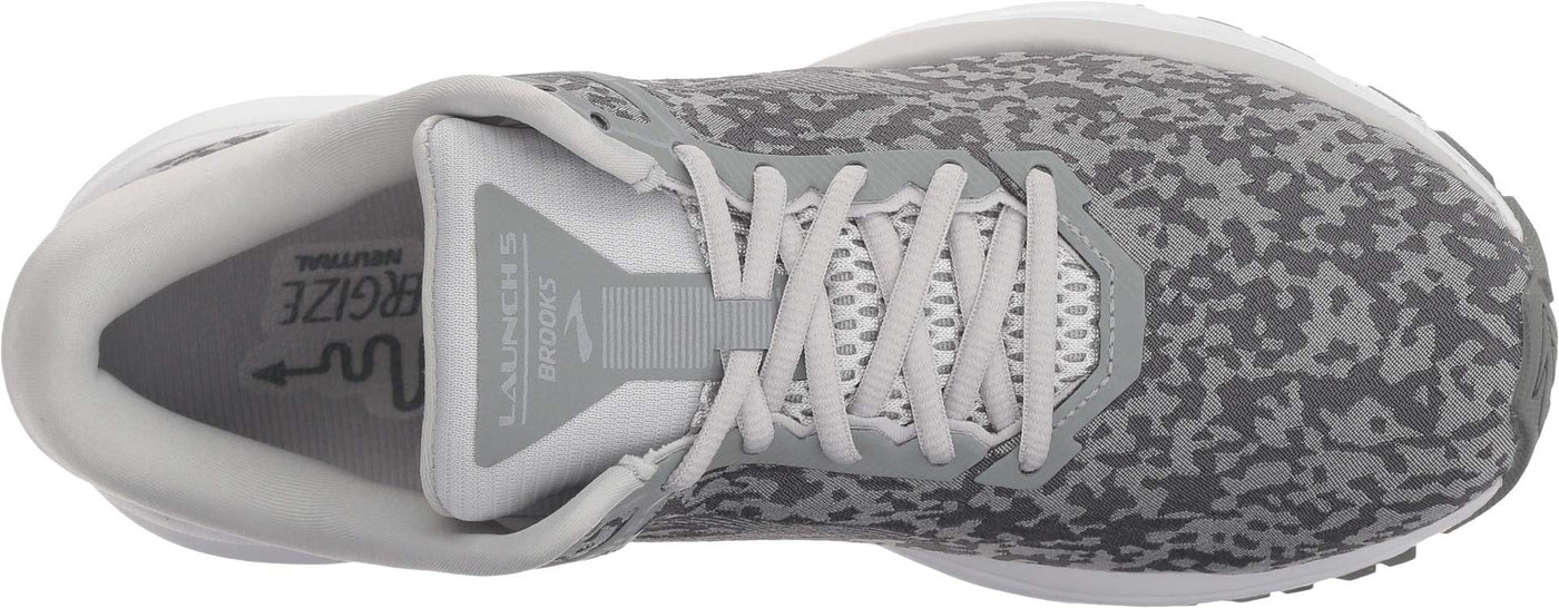 Brooks Women's Launch 5 Grey/Microchip/White , 9