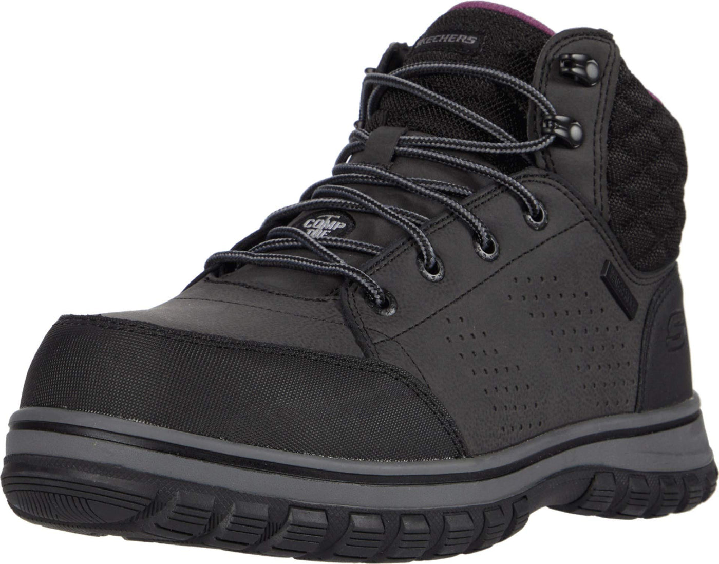 Skechers Women's Padded Collar Safety Boot Industrial Shoe, Black, 9.5