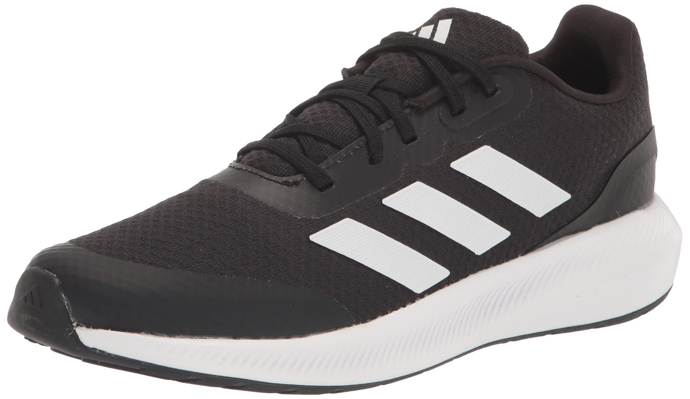 adidas Kids' Runfalcon 3.0 Elastic Lace Top Strap Running Shoe 1 Little Kid Black/White/Black