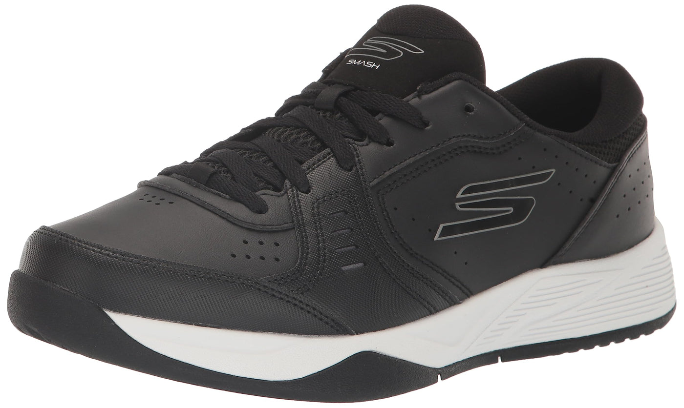 Skechers Men's Viper Court Smash-Athletic Indoor Outdoor Pickleball Shoes | Relaxed Fit Sneakers 10 X-Wide Black/White