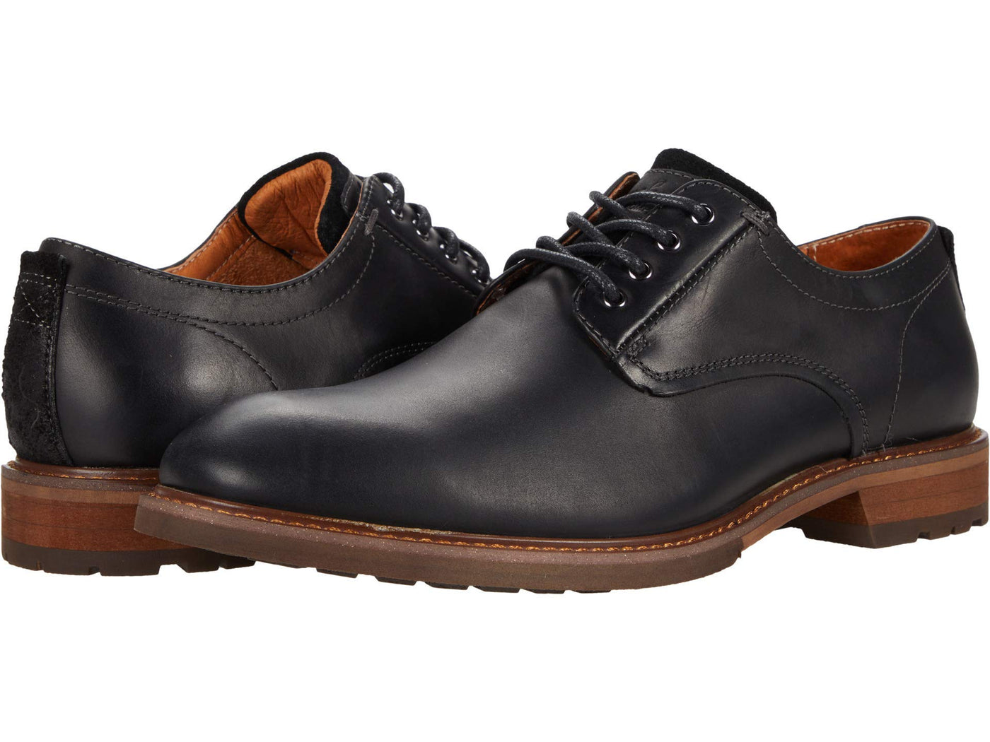 Florsheim Lodge Plain Toe Oxford Black Crazy Horse 8 M (D)