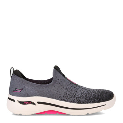 Skechers Go Walk Arch Fit - Lunar Views Black/Hot Pink 6.5 B (M)