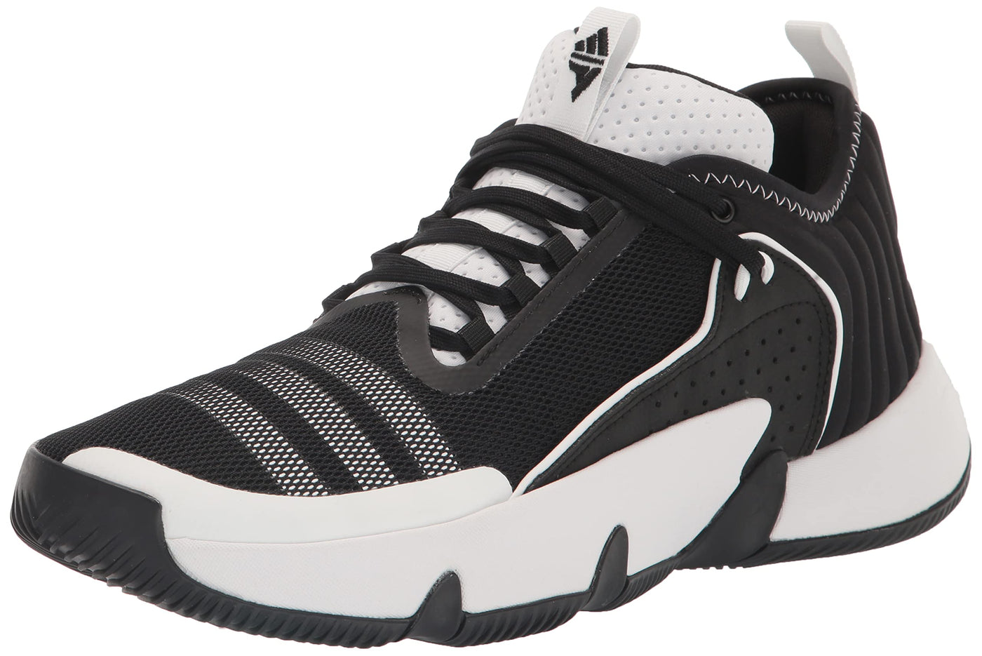 adidas Unisex Trae Unlimited Basketball Shoe, Black/White/Lucid Blue, 5.5 US Men