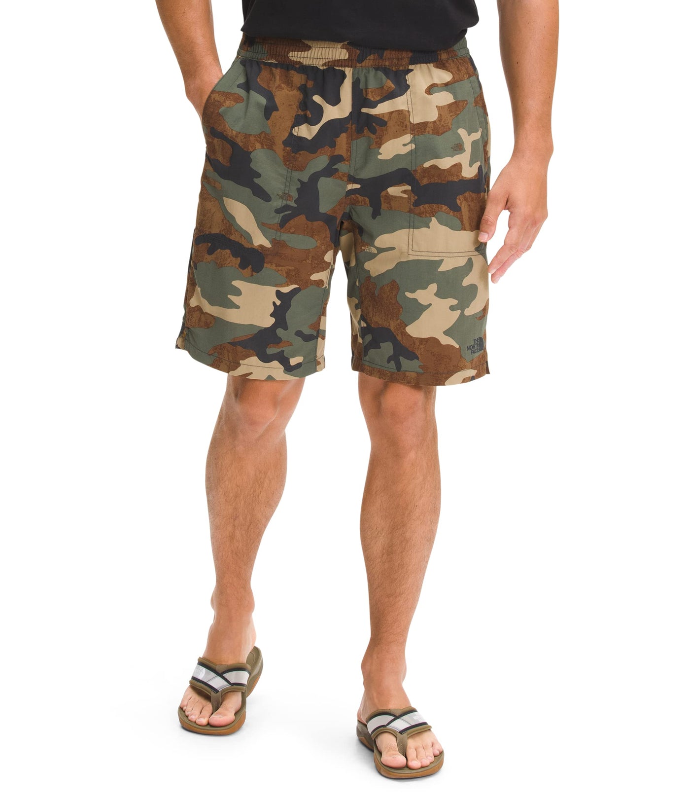 THE NORTH FACE Men's Printed Pull-On Adventure Short, Kelp Tan TNF Camo Print, XX-Large Short