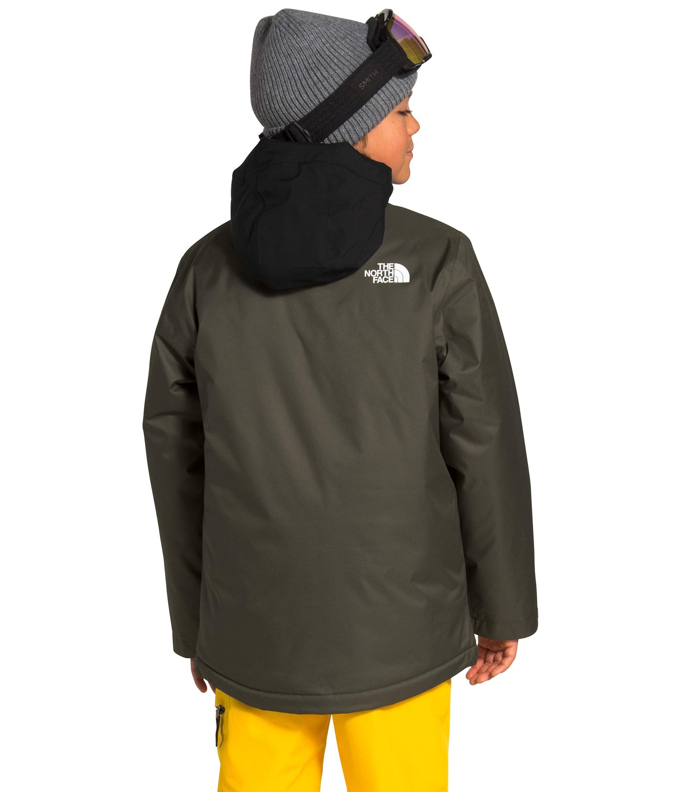 THE NORTH FACE Boy's Freedom Insulated Jacket (Little Kids/Big Kids) New Taupe Green/Lightning Yellow LG (14-16 Big Kids)