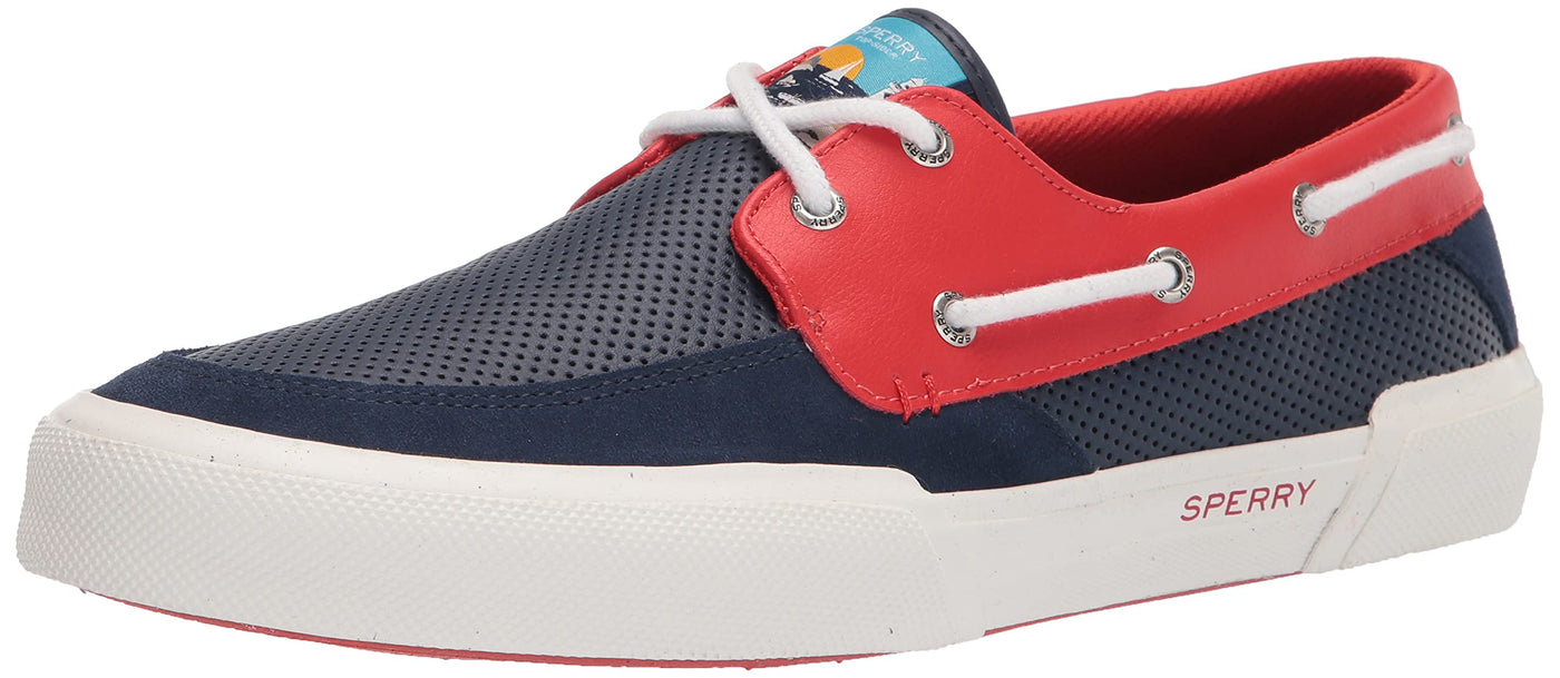 Sperry mens Soletide 2-eye Boat Shoe, Navy/Red, 10 US