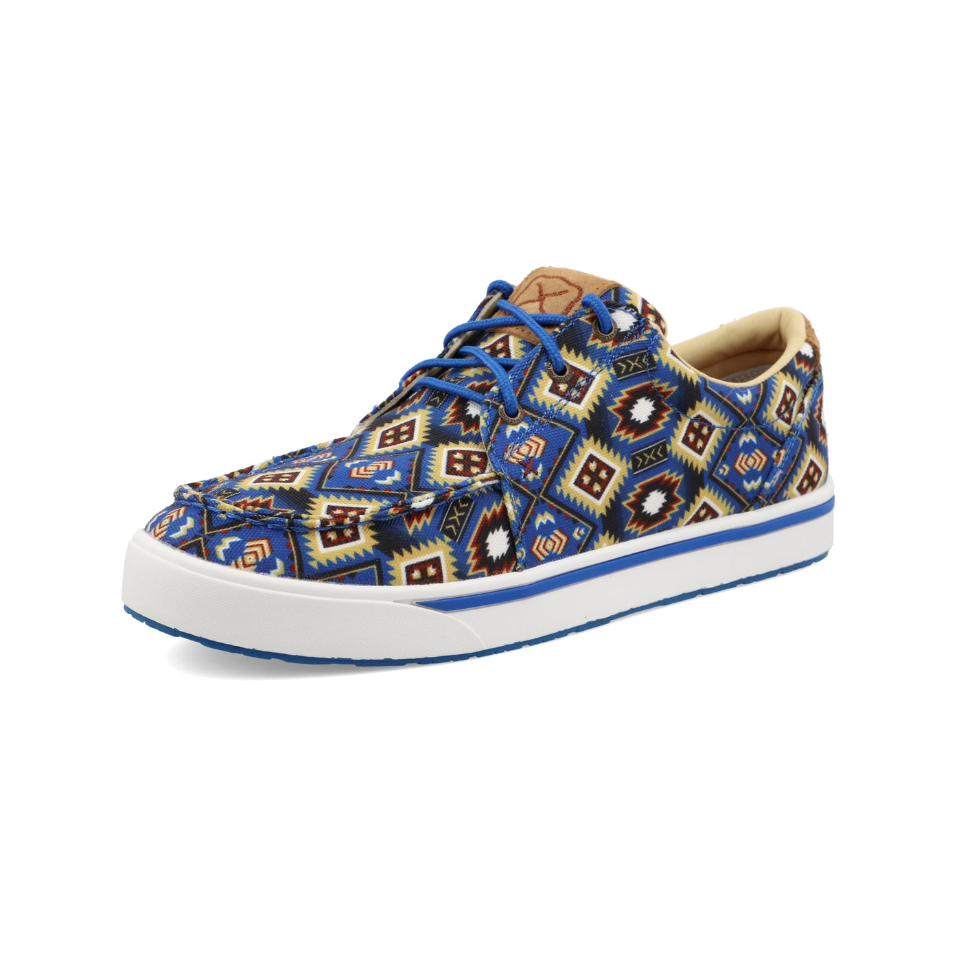 Twisted X Men's Kicks, Moc Toe, Blue Multi Aztec, 9.5 M