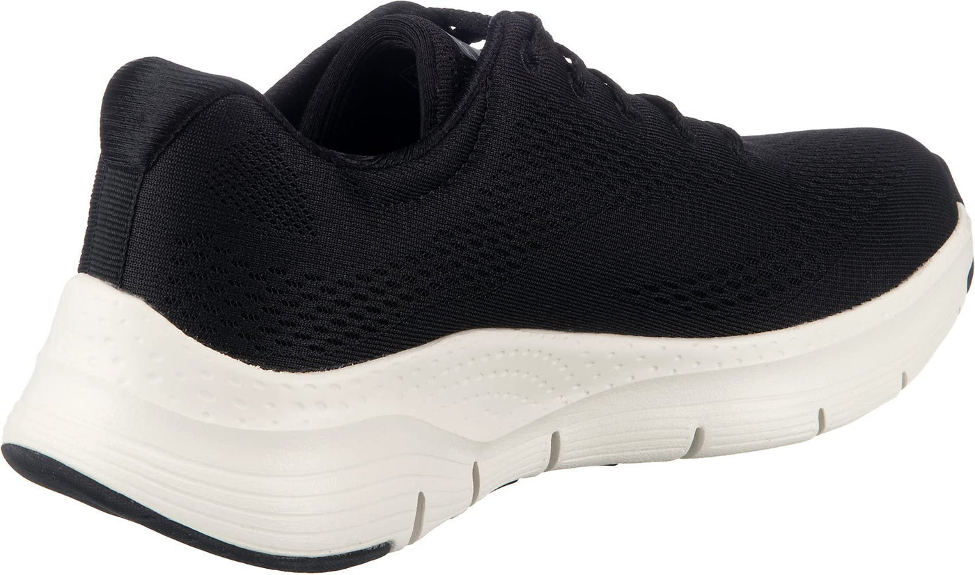 Skechers Women's Arch FIT-Sunny Outlook Sneaker, Black/White, 5.5 M US