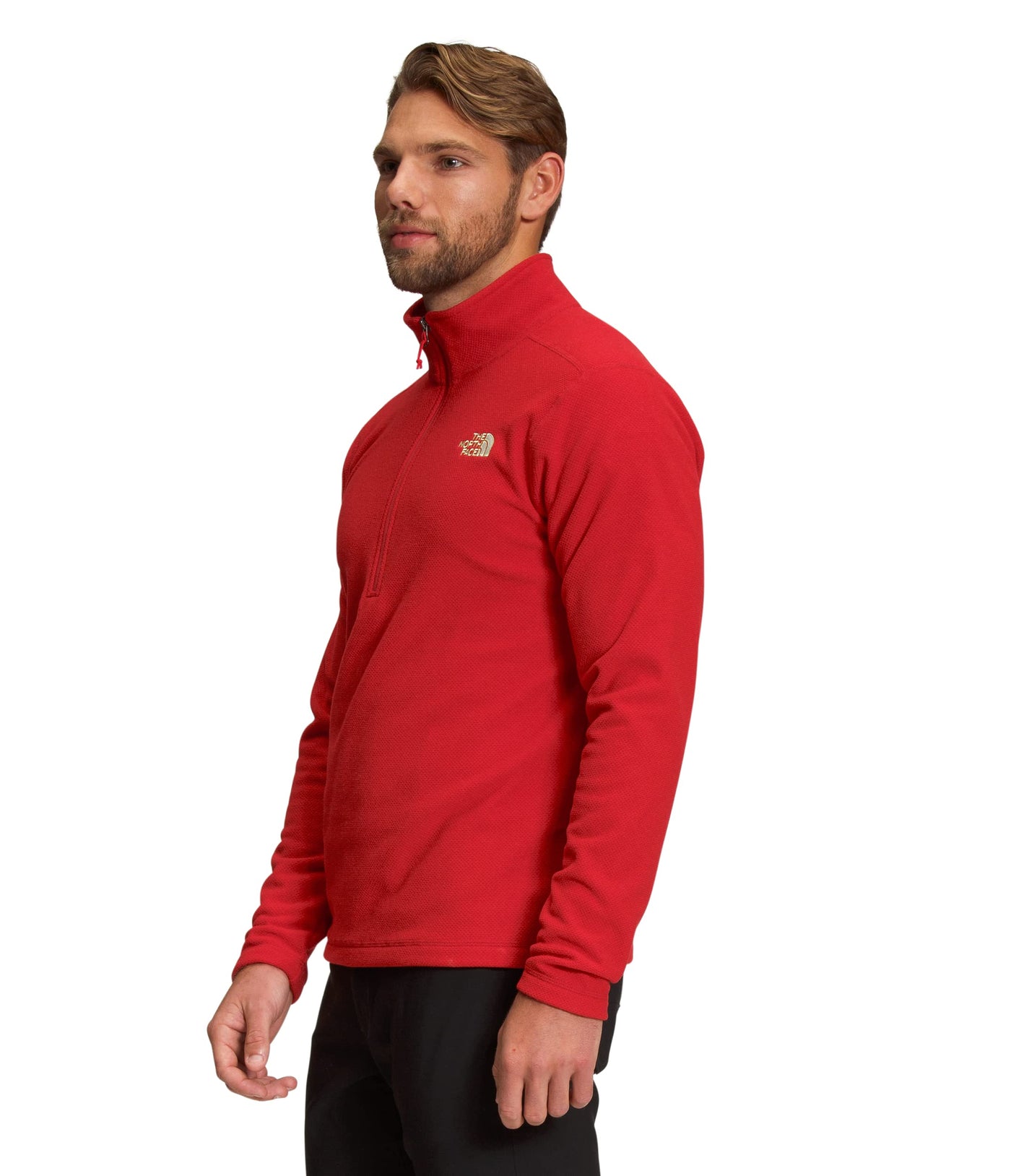 THE NORTH FACE Textured Cap Rock 1/4-Zip Fleece Jacket - Men's TNF Red, S