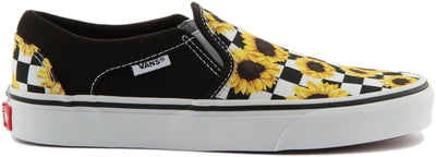 Vans Women's WM Asher Sneaker, Sunflower Checker Multi White, 8