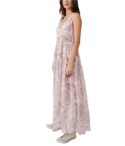 Free People Women's Julianna Maxi Dress Small Ivory Combo