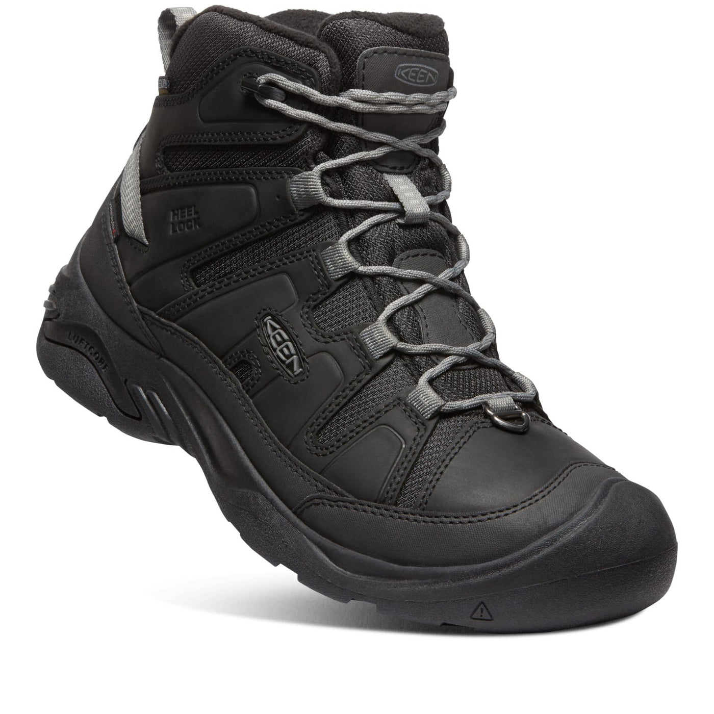 KEEN Men's Circadia Mid Heigh Polar Insulated Waterproof Hiking Boots 8 Black/Steel Grey