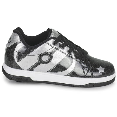 HEELYS Girl's Split (Big Kid) Wheeled Heel Shoe 5 Big Kid Black/Silver Glitter