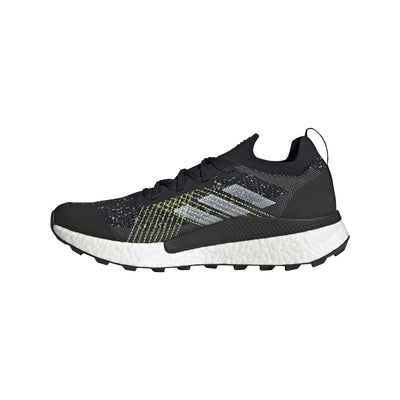 adidas Men's Terrex Two Ultra Primeblue Trail Running Shoes, Core Black/Cloud White/Solar Yellow - 9