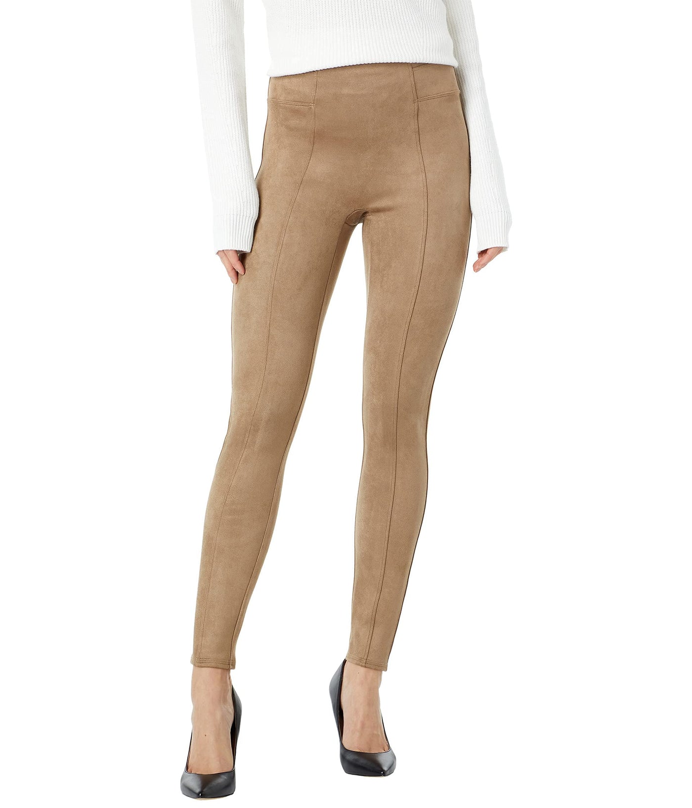 SPANX Faux Suede Leggings Camel LG - Regular 27