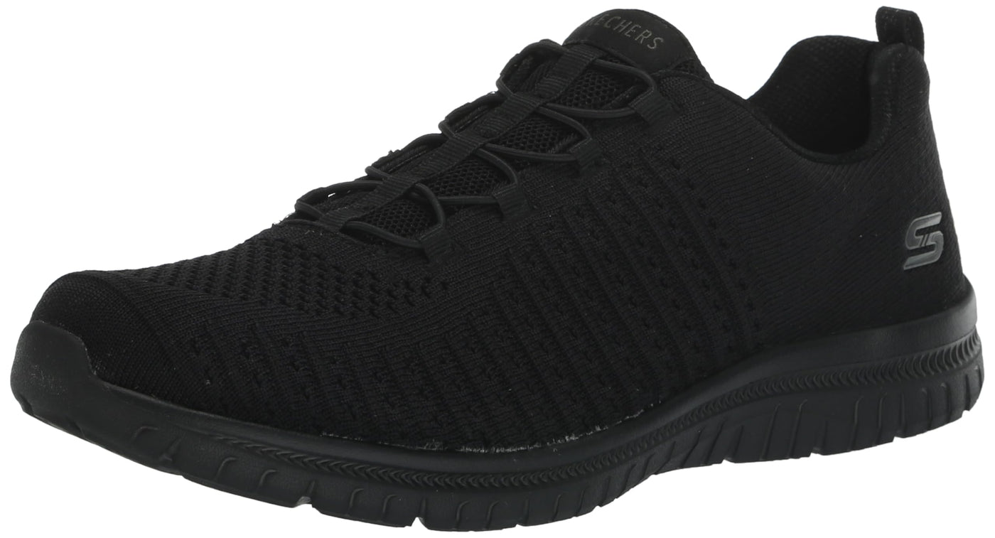 Skechers Women's Virtue Sneaker, Black/Black=BBK, 8