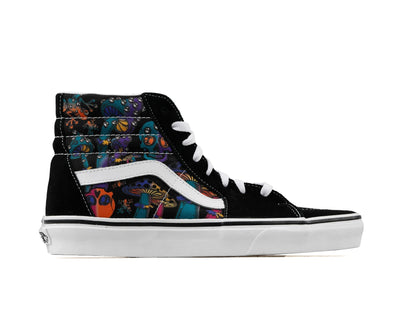 Vans Men's Sk8 Hi Sneaker, Trippy Drip Black Multi, Size 6.5