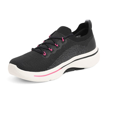 Skechers Women's Go Walk Arch Fit Clancy 8 Black/Hot Pink