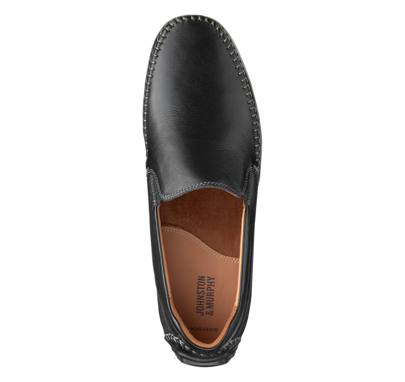 Johnston & Murphy Men's Cort Whipstitch Venetian | Casual Shoe | Leather Driver 11 Black Full Grain