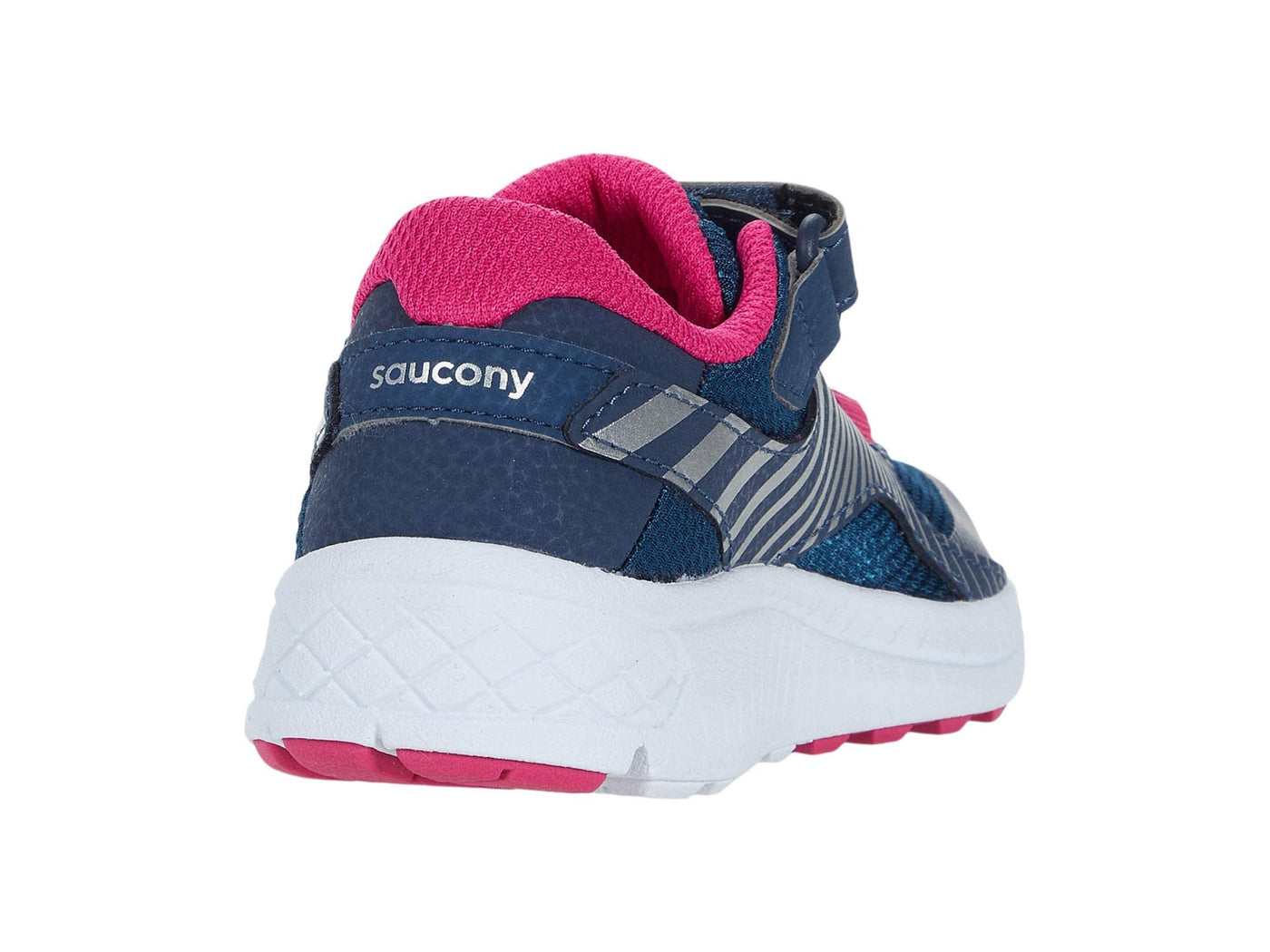 Saucony Kids Velocer Unisex Alternative Closure Running ShoesNavy/Pink 5.5 Big Kid M