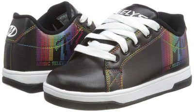 HEELYS Girl's Split MTV (Big Kid/Adult) 5 Big Kid Black/White/Rainbow