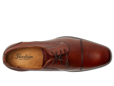 Florsheim Jackson Cap Toe Oxford Formal Shoe for Men - Leather Upper with Man-Made Lining, Snipped Toe, and Blind Eyelets Cognac 7.5 M (D)