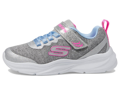 Skechers Power JAMS-Everyday Bestie Sneaker, Light Grey, 13 US Unisex Little Kid