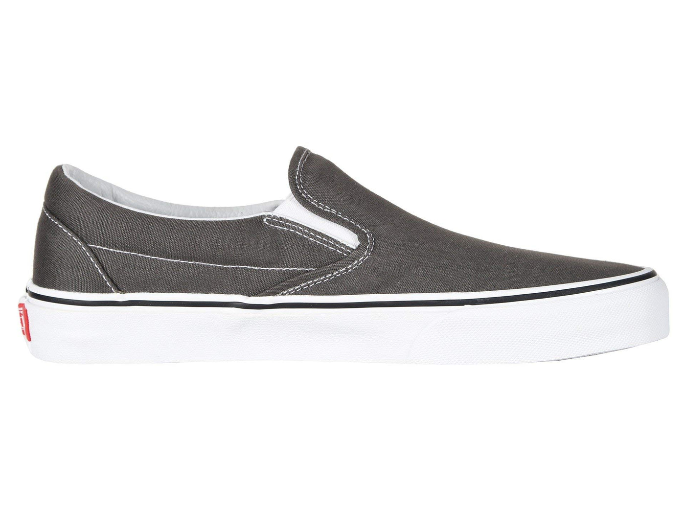 Vans Men's Classic Slip-On Core, Charcoal/White, Size 4.5